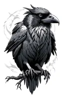 raven wisdom tattoo design idea