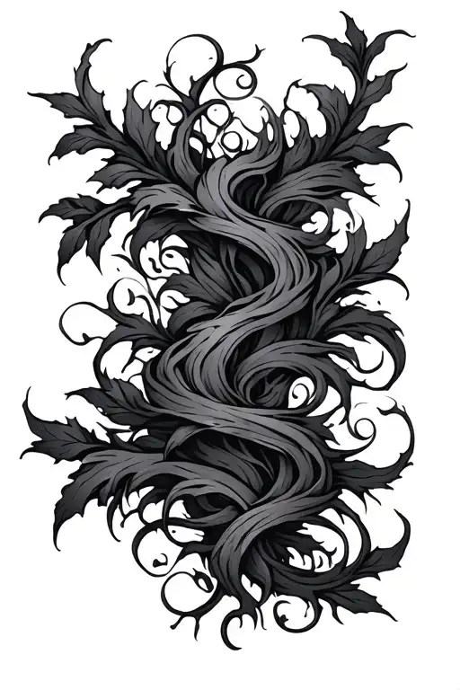 thick vines wrapping tattoo design idea
