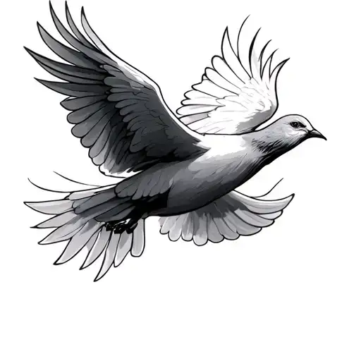 Dove Flying To Heaven tattoo design idea