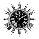 antique clock face tattoo design idea