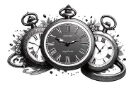 2 pocket watch surrounded tattoo design idea