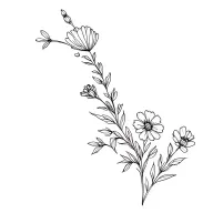 wildflower bouquet tattoo design idea