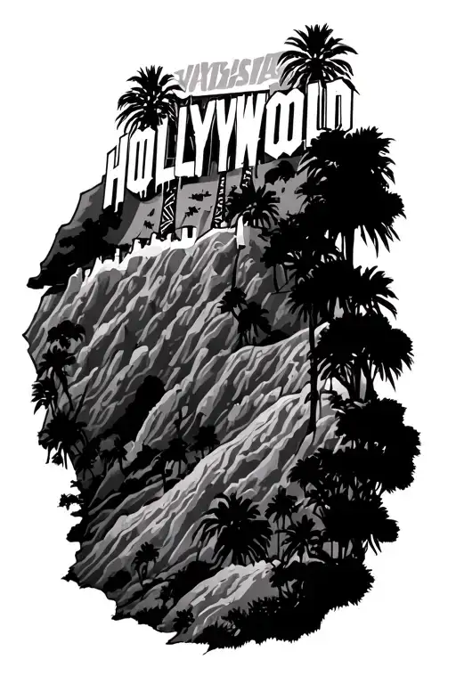 hollywood sign tattoo tattoo design idea