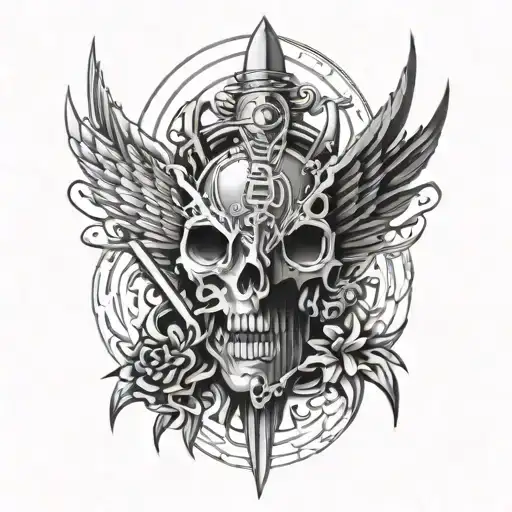 80s rock bands tattoo design idea