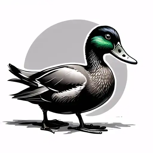 Duck With Gun tattoo design idea