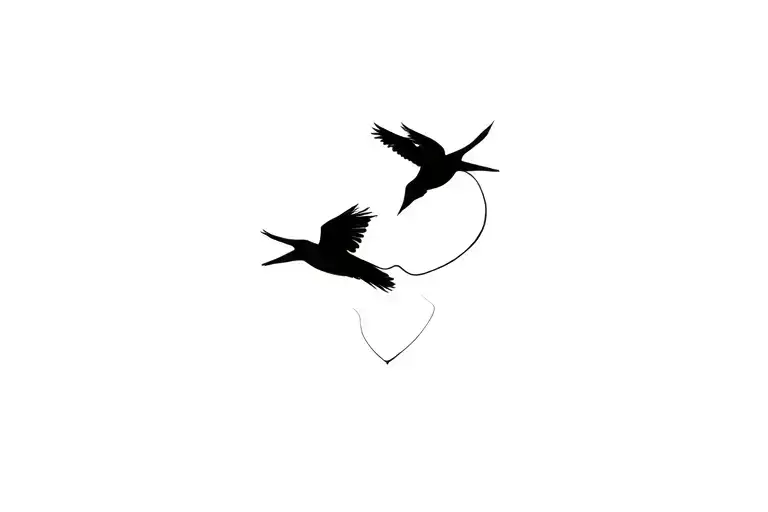 two small birds flying away tattoo design idea