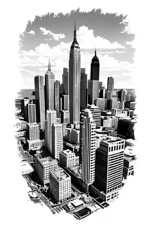 Puerto Rico New York Atlanta skyline tattoo design idea