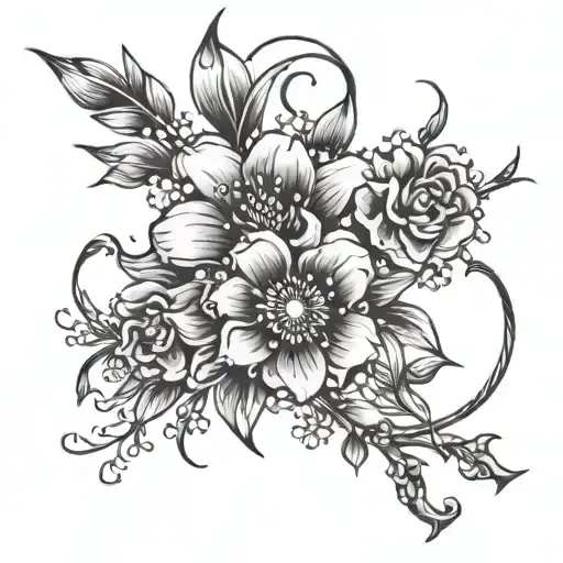 Sagittarius flower blooming tattoo design idea