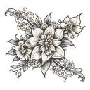 Sagittarius flower blooming tattoo design idea