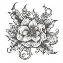 Sagittarius flower blooming tattoo design idea