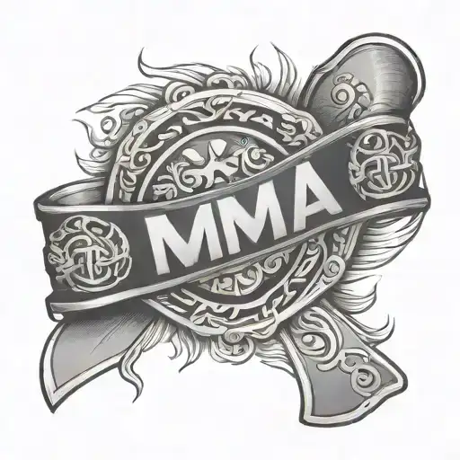 mma champion belt tattoo design idea