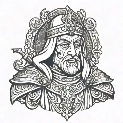 Cartoon king Baldwin IV tattoo design idea