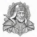 Cartoon king Baldwin IV tattoo design idea