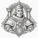 Cartoon king Baldwin IV tattoo design idea