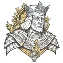 Cartoon king Baldwin IV tattoo design idea