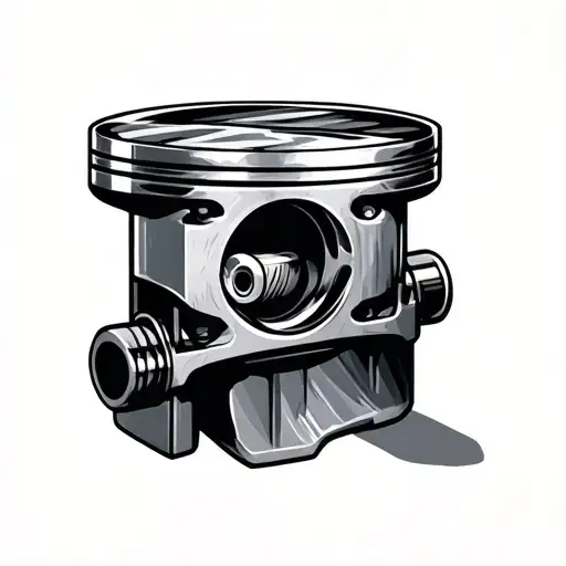 V8 engine piston tattoo design idea