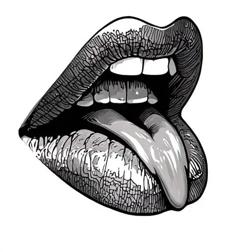 lips, tongue tattoo design idea