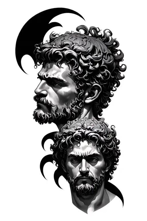 David holding Goliath head tattoo tattoo design idea