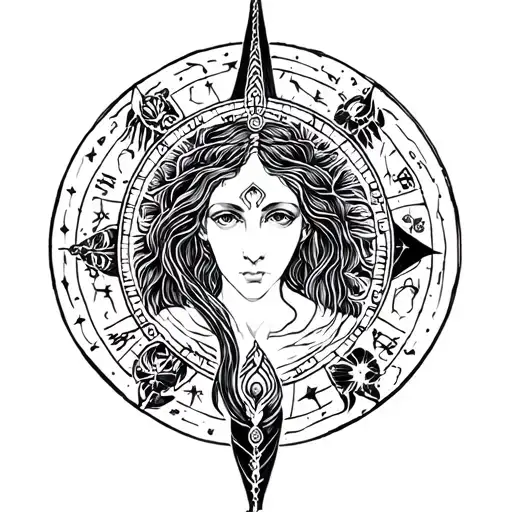 Virgin astrological sign tattoo design idea