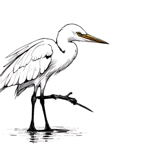 Egret tattoo design idea