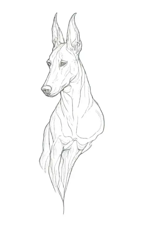 doberman pinscher dog tattoo design idea