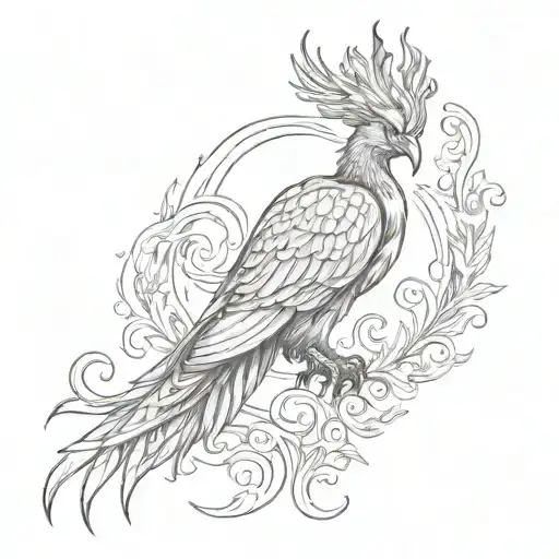 manly phoenix tattoo design idea