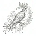 manly phoenix tattoo design idea