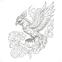 manly phoenix tattoo design idea