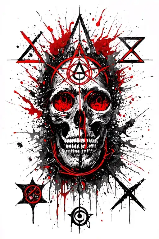 Hermetic symbols, Christian symbols, Gnostic symbols, Thelemic symbols, alchemical and astrological symbols tattoo design idea