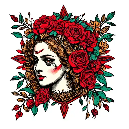 CT in red tattoo design idea