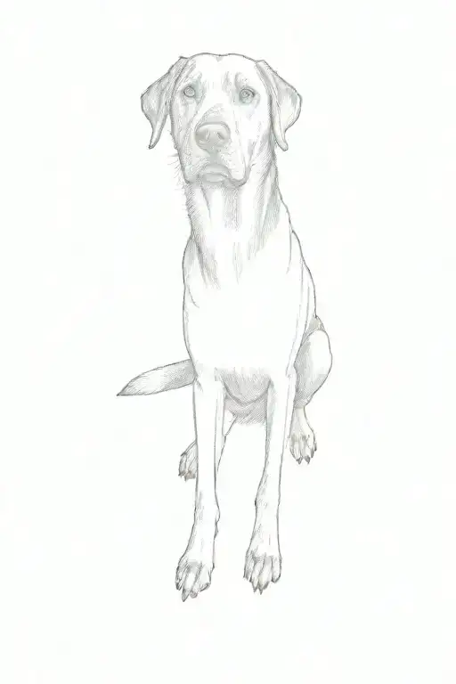 a black labrador retriever tattoo design idea