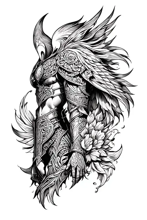 mantle armor sleeve tattoo design idea