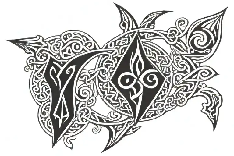 celtic arrow pointing tattoo design idea