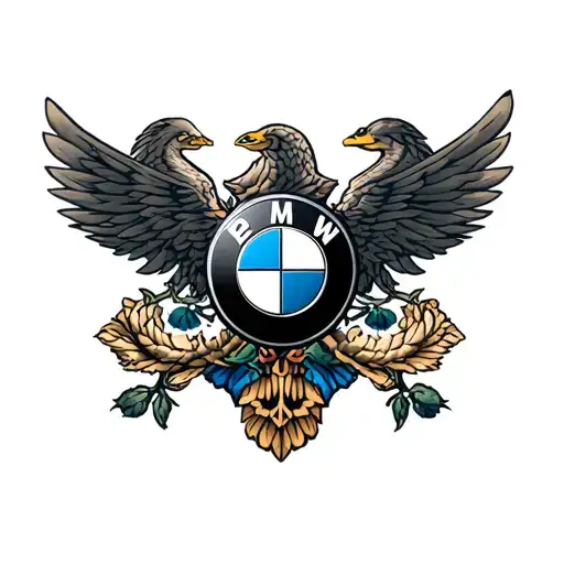bmw logo combined tattoo design idea