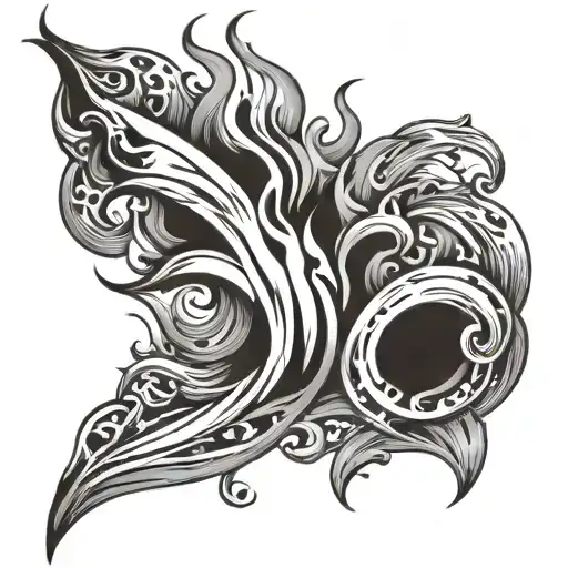 flame burns tattoo design idea