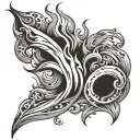 flame burns tattoo design idea