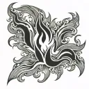 flame burns tattoo design idea