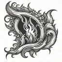 flame burns tattoo design idea