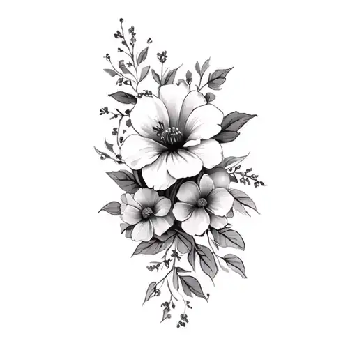 Coverup Floral tattoo design idea