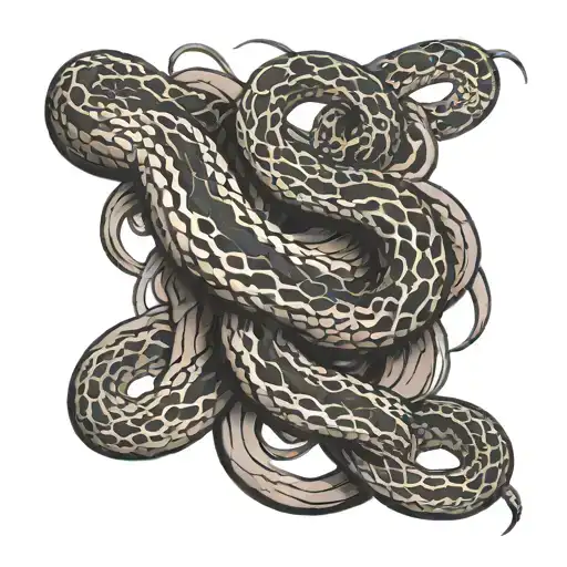 snake coiling round in black grey tattoo tattoo design idea