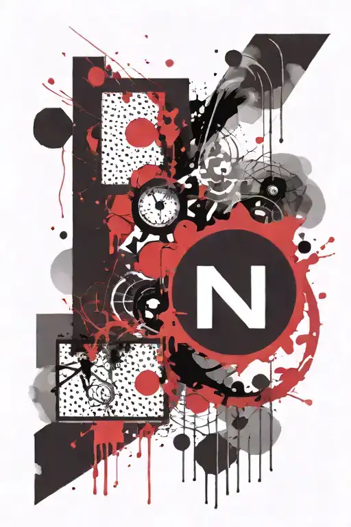 chemistry love with B and N letter together symbolizing tattoo design idea