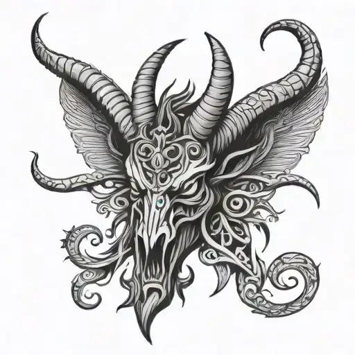 baphomet tribal tattoo design idea
