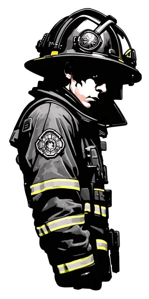 full sleeve with firefighting tattoo design idea