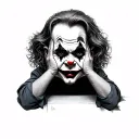 hear no evil see no evil using joker the it clown and chucky  tattoo design idea