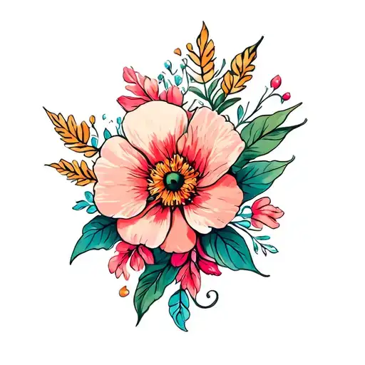 Filler Floral tattoo design idea