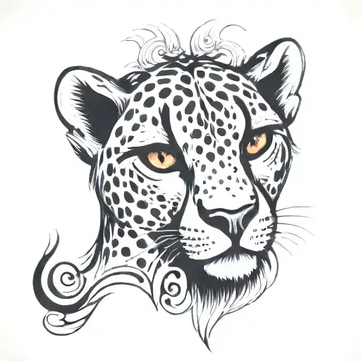 cheetah tattoo design idea