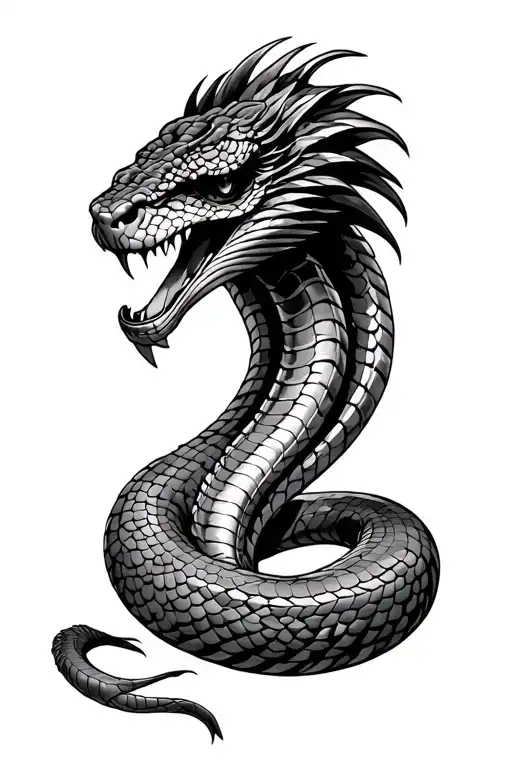 furious Cobra  king for my back representing warrior tribe of Alexander the Great  tattoo design idea