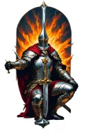 kneeling Templar knight with a sword tattoo design idea