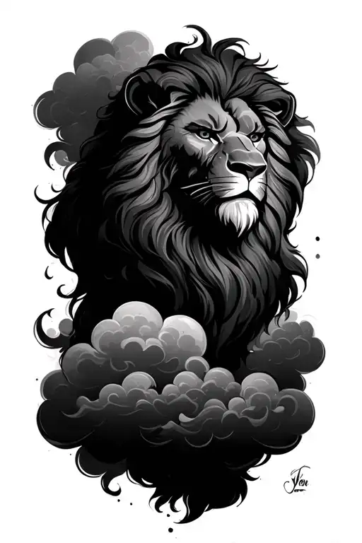 mufasa in cloud tattoo design tattoo design idea