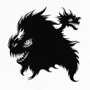 bipolar affectivity dragon two heads looking tattoo design idea